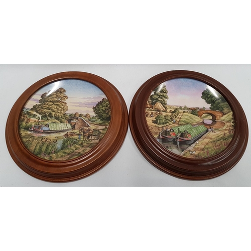 791 - A set of eight Royal Worcester Collectors Plates on Canals, all framed.