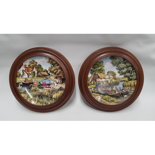 791 - A set of eight Royal Worcester Collectors Plates on Canals, all framed.