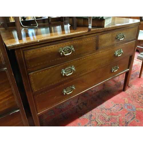 862 - An Edwardian Mahogany Inlaid Chest of Drawers.