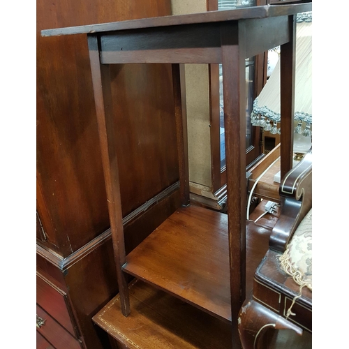 865 - An Edwardian Mahogany Inlaid two tier Table.