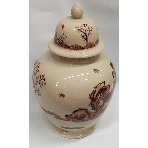 869 - Two oriental Ginger Jars along with a porcelain doll.