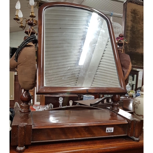 870 - A Victorian Mahogany Crutch Mirror.