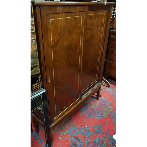 871 - A Modern Mahogany Inlaid Cabinet.