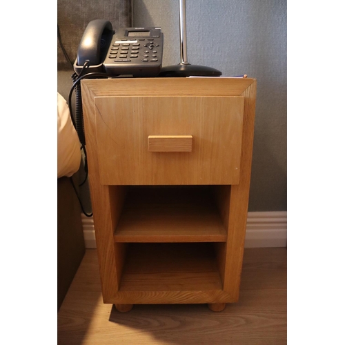 18 - Oak bedside Table/ Locker with drawer 350w x 370d c 600h.