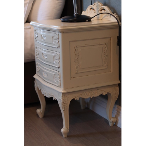 105 - A cream painted bedside Cabinet/ Locker. 510w x 430d x 720h.