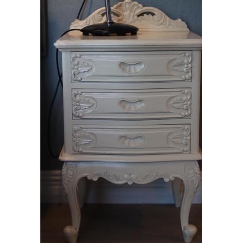 106 - A cream painted bedside Cabinet/ Locker. 510w x 430d x 720h.