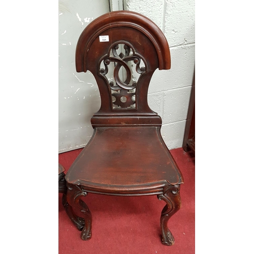 101 - A pair of 19th Century Mahogany Hall Chairs.