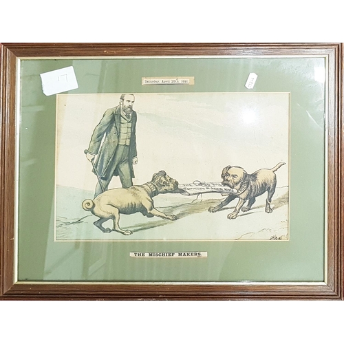 204 - Two 19th Century hand coloured Prints 'Home Rule' and 'The Mischief Makers'.