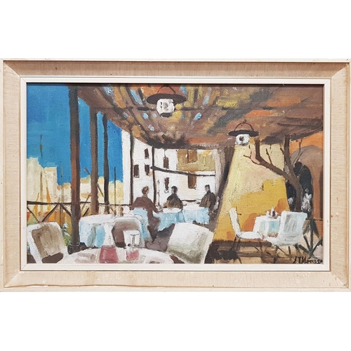 212 - A large Oil on Canvas by Amen Mohamed Hussein of a street scene in Baghdad exhibited in the Saddam N... 