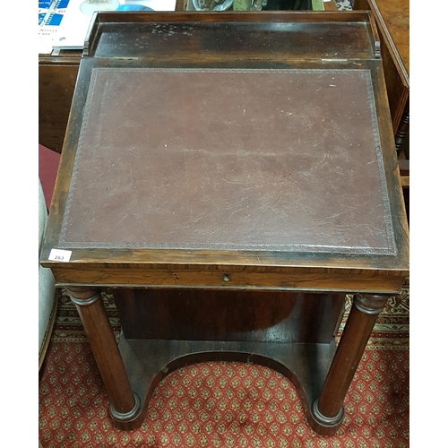 263 - A really good 19th Century Rosewood Davenport with fitted top drawer and interior and with turned fr... 