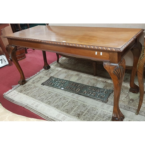 273 - A good modern Mahogany Centre Table with ball and claw supports.