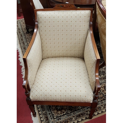 275 - A really good pair of early 20th Century Satinwood Showframe Chairs with painted decoration. Well up... 