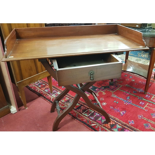 330 - A good Mahogany Butlers Tray on stand.