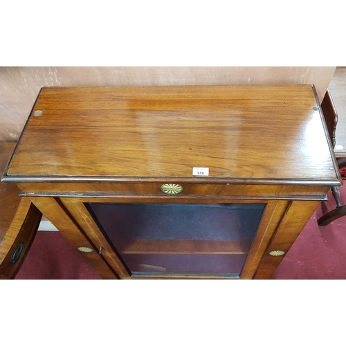 332 - A 19th Century Walnut Inlaid single door Side Cabinet. 75 x H97cm.