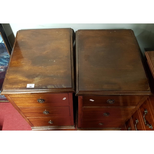 59 - A good pair of Mahogany Lockers with ring handles and three graduated handles.