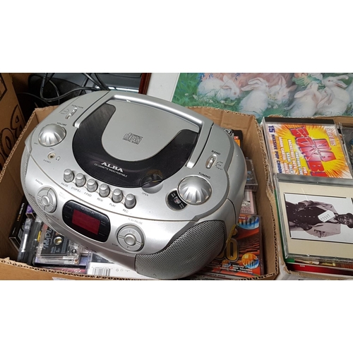 63 - A quantity of Items to include a Karaoke Machine, Tape Decks, Play Station games, CDs etc.