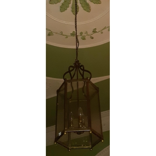 10a - A Brass Hall Lantern.