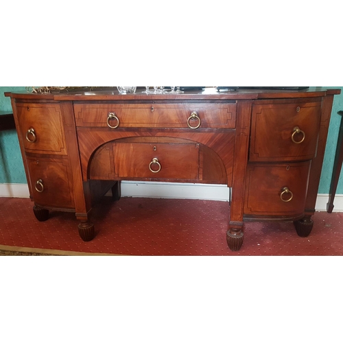 88 - A Magnificent early 19th Century Sideboard with ebony string inlay, large brass ring handles and ree... 