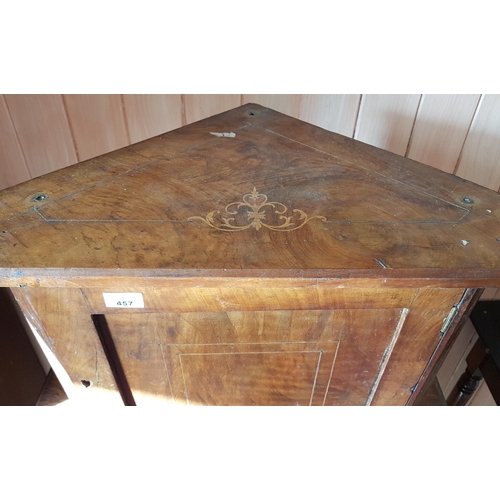 178 - A Victorian Walnut Inlaid wall mounted Corner Cupboard.