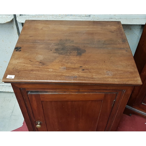 254 - A 19th Century Mahogany single door Side Cabinet. W 25.5 x D 22 x H 34 inches.