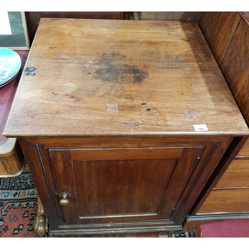 254 - A 19th Century Mahogany single door Side Cabinet. W 25.5 x D 22 x H 34 inches.