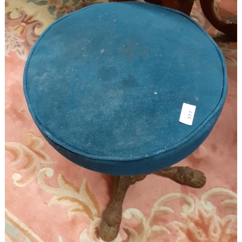 288 - A Cast Iron Piano Stool along with another stool.