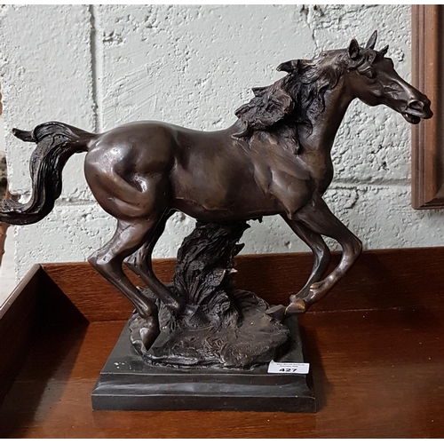 507 - A good Bronze Sculpture of a Horse. Makers name indistinct. 31 x 40cm.