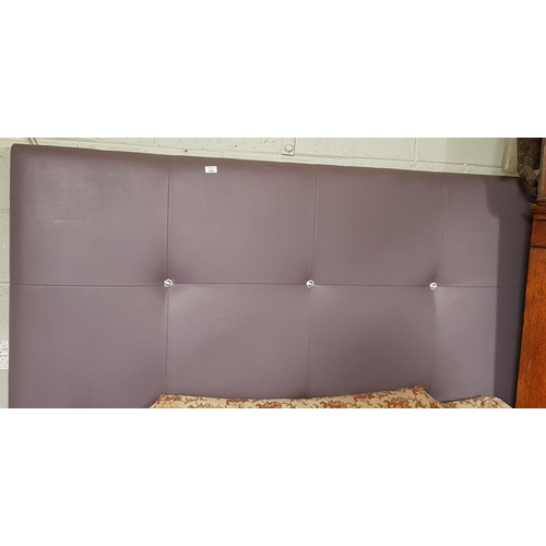 587 - An upholstered Headboard with Swarovski style crystal buttoned design. L160cm x W174cm.