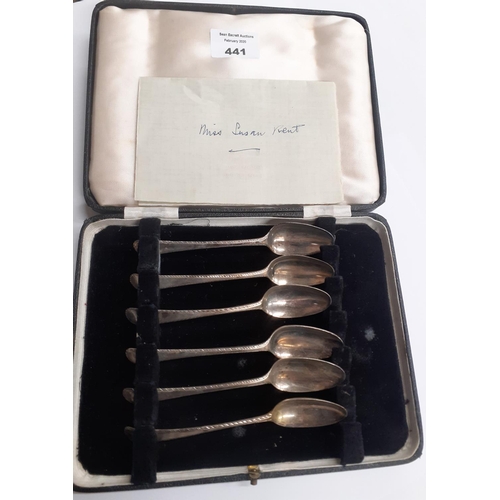 567 - A set of six Silver Spoons.