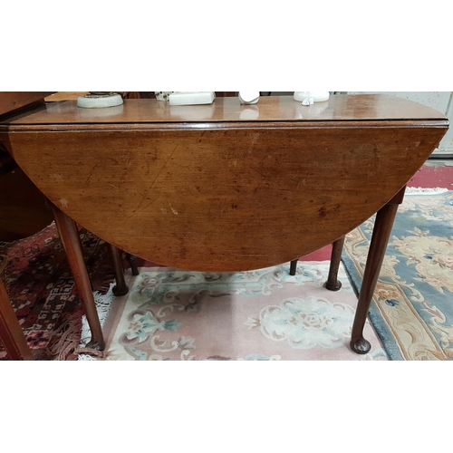 615 - A Georgian Mahogany Dropleaf Table. W110 x D106 x H72 cms.