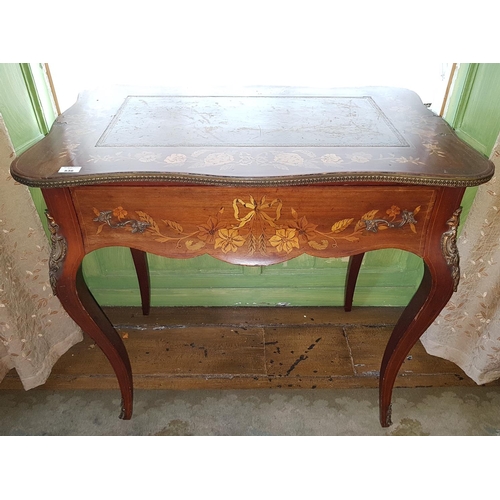 941 - A lovely 19th Century Continental Mahogany Bonheur de Jour with a highly marquette top, ormolu mount... 