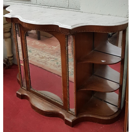 917 - A 19th Century Walnut Credenza with white marble top.