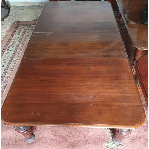 106 - A good 19th Century Mahogany D end two leaf Dining Table. Circa 1860. 243 cms Long x 120 c 71cms H.