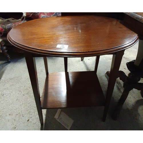 158 - An Edwardian Mahogany and Inlaid Oval Side Table. 56 L x 40 D x 70 H cm.