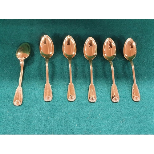 16 - A good set of six gold plated continental silver Tea Spoons.