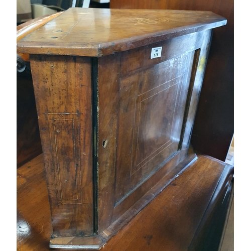 178 - A Victorian Walnut Inlaid wall mounted Corner Cupboard.