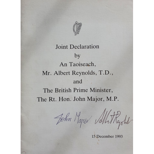 569 - 1993 JOINT DECLARATION BY AN TAOISEACH, ALBERT REYNOLDS, AND THE BRITISH PRIME MINISTER, JOHN MAJOR,... 