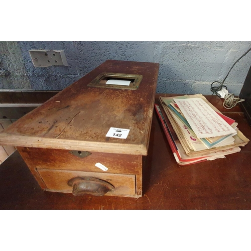 142 - A 19th Century Timber Cash Register.