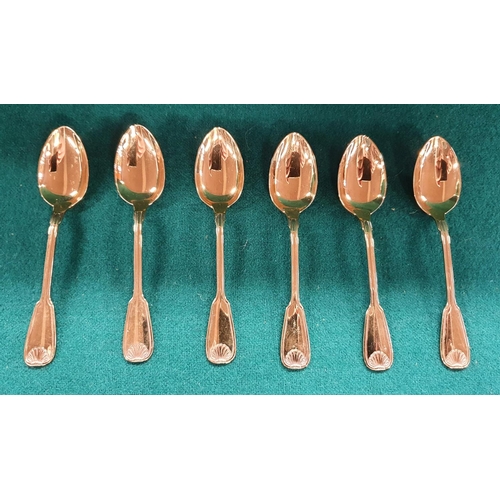 16 - A good set of six gold plated continental silver Tea Spoons.