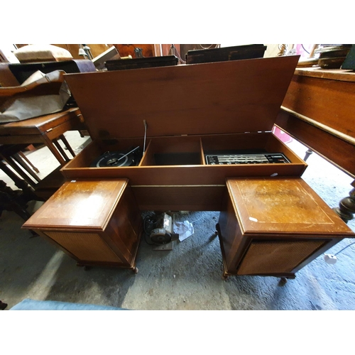 162 - A mid 20th Century Walnut Veneered Music System with twin speakers.