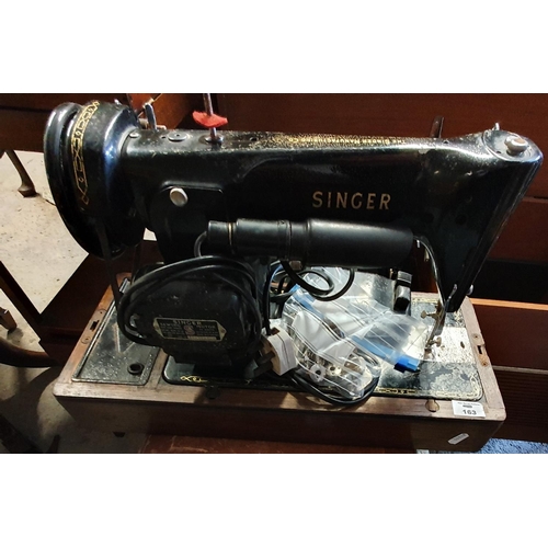 163 - Two Vintage Singer Sewing Machines. One cased.