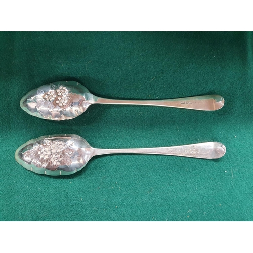 17 - Two Georgian London silver Berry Spoons, 1794 & 1815.