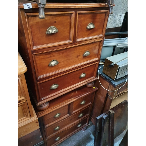 231 - Two good Mahogany Chests/bedside chests. 66 w x 76 h x 39 d cms.