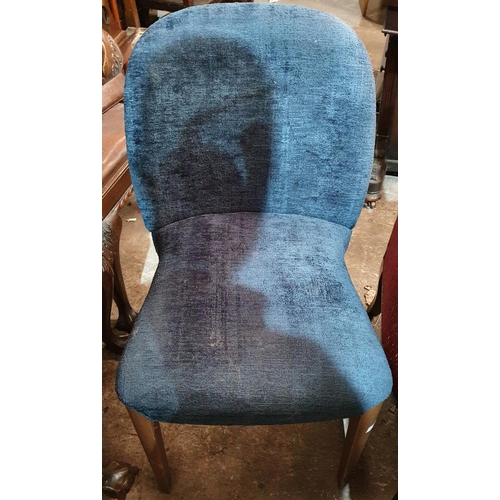 239 - Three Blue upholstered Chairs.