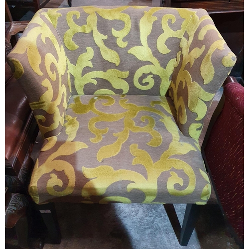 240 - A well upholstered Tub Chair along with another chair in the same fabric.