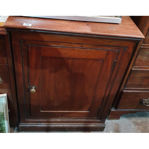 254 - A 19th Century Mahogany single door Side Cabinet. W 25.5 x D 22 x H 34 inches.