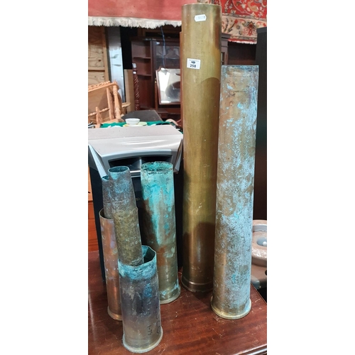 258 - A quantity of Brass Military Shells.