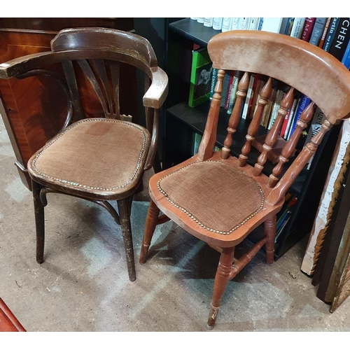 260 - A Bentwood Tub Chair along with a kitchen Chair.