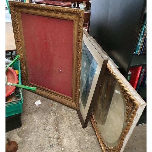 262 - A 19th Century Gilt Notice Board along with picture items.