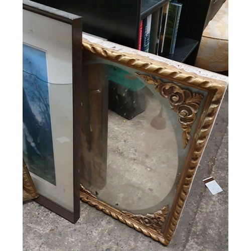 262 - A 19th Century Gilt Notice Board along with picture items.